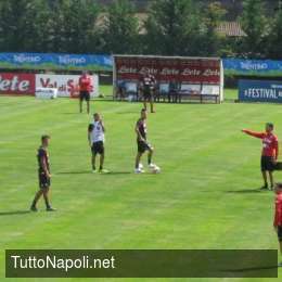 FOTO TN – Ancelotti prova Hamsik regista! Esercitazione con Grassi e Rog interni