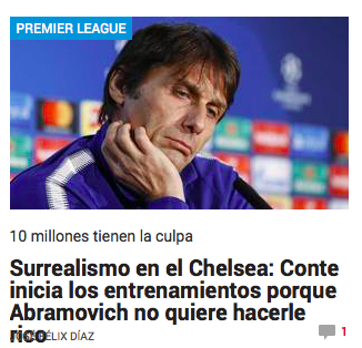 Marca: “Surreale il Chelsea di Abramovich che tiene Conte perché non vuole pagarlo»