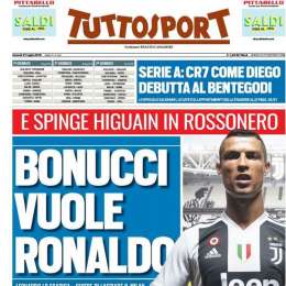PRIMA PAGINA – Tuttosport: “Cr7 come Diego, debutta al Bentegodi”