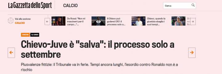 La Gazzetta e il caso-Chievo: plusvalenze sì, ma “può godersi CR7”