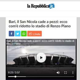 FOTO – ADL: “S. Nicola vale 100 S. Paolo”. A Bari dicevano un anno fa: “Cade a pezzi, è vecchio a 27 anni!”