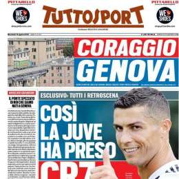 PRIMA PAGINA – Tuttosport e la tragedia del viadotto: “Coraggio Genova”