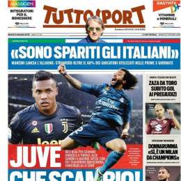 PRIMA PAGINA – Tuttosport: “Idea scambio tra Juve e Real, Marcelo a Torino e Alex Sandro a Madrid”