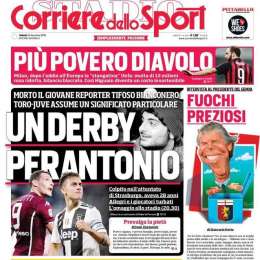 PRIMA PAGINA – CdS: “Un derby per Antonio. Morto il giovane reporter, tifoso bianconero”