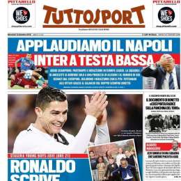 PRIMA PAGINA – Tuttosport elogia gli azzurri: “Applaudiamo il Napoli, Inter a testa bassa”