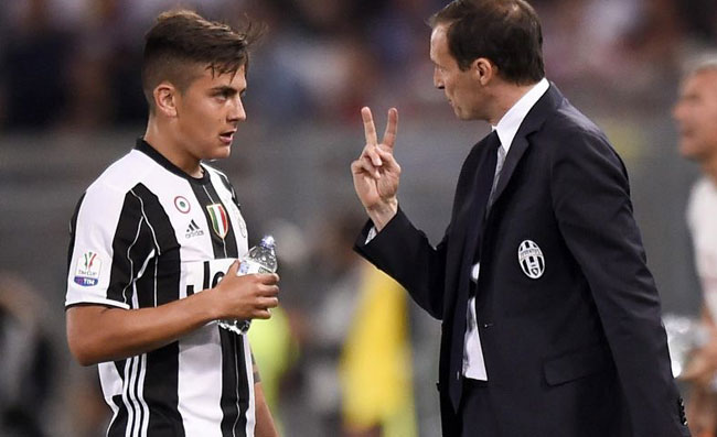 Juve, Dybala non gioca e se ne va prima negli spogliatoi. Allegri commenta: “Non l’ho visto”