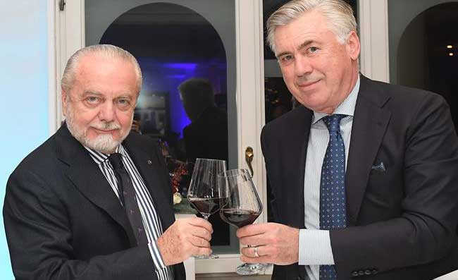 Kiss kiss. Lite Ancelotti De Laurentiis una bugia. Il Napoli su tre giocatori importanti