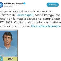 Il Napoli ricorda Mario Perego: “Siamo vicini ai suoi cari”