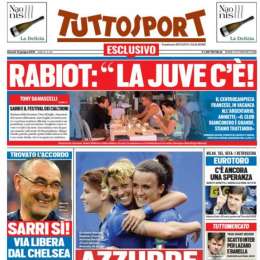 PRIMA PAGINA – Tuttosport: “Sarri-Juve, via libera dal Chelsea. Oggi possibile annuncio”