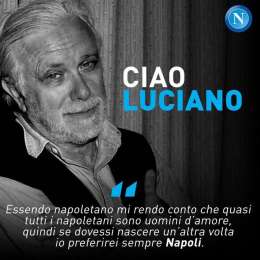 FOTO – “Ciao Luciano”, anche il Napoli si unisce al cordoglio per la morte di Luciano De Crescenzo