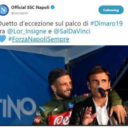 FOTO – Insigne si diverte con Sal Da Vinci sul palco di Dimaro: “Duetto d’eccezione!”