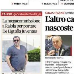 PRIMA PAGINA – Il Fatto Quotidiano: “Juve-De Ligt, megacommissione a Raiola: ignorato il tetto del 3%”
