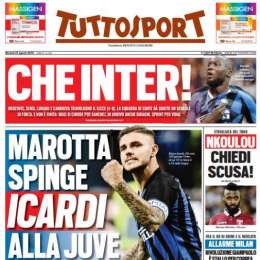 PRIMA PAGINA – Tuttosport: “Marotta spinge Icardi alla Juventus”