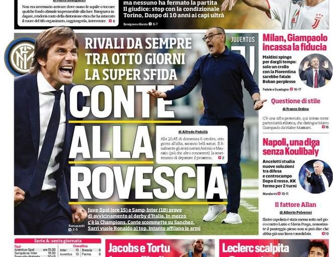 Prima pagina dei quotidiani: Corriere dello Sport, Gazzetta e Il Mattino