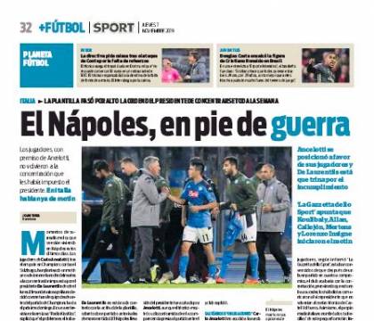 L’ammutinamento del Napoli finisce sui quotidiani spagnoli e su L’Equipe