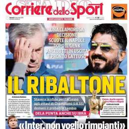 PRIMA PAGINA – CdS: “Ancelotti in uscita dopo il Genk, è pronto Gattuso”