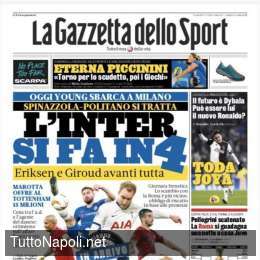 PRIMA PAGINA – Gazzetta: “Quattro acquisti per Conte”