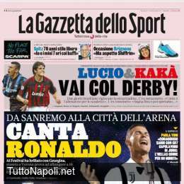 PRIMA PAGINA – L’apertura de La Gazzetta dello Sport: “Juve, canta Ronaldo”