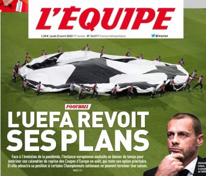 L’Equipe: “la Uefa non esclude lo stop dei campionati. Varrà la classifica in corso”