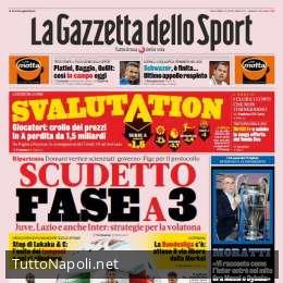 PRIMA PAGINA – Gazzetta: “Crollo dei prezzi, in Serie A perdita da 1,5mld: così cambia il mercato”