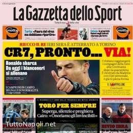 PRIMA PAGINA – Gazzetta: “Ronaldo è tornato! Il calcio si sposta al Sud?”