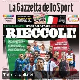 PRIMA PAGINA – Gazzetta: “Spadafora frena, ma la maggioranza del calcio vuole ripartire!”