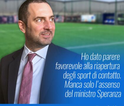 Spadafora: “Via alle partite di calcetto dal 25 giugno, manza l’assenso di Speranza”