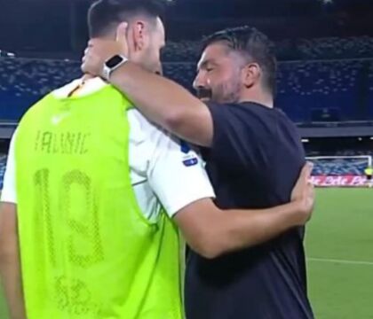 Gattuso abbraccia Kalinic: “Uè, come stai, grande Nik?”