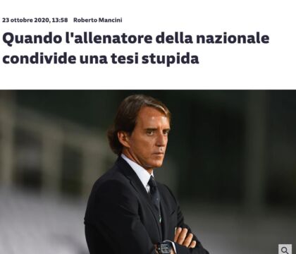La Süddeutsche sbatte Mancini in apertura: “Quando il ct condivide una tesi stupida”