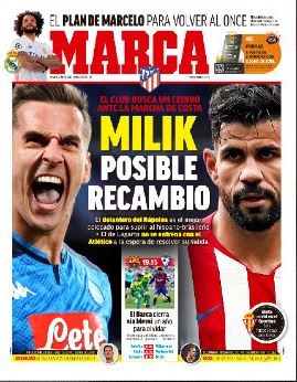 Marca: Atletico, Milik in pole per sostituire Diego Costa. Il Napoli non vuole cederlo alla Juve