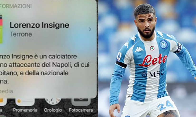 “Insigne terrone su Siri”, ma l’equivoco è già chiarito
