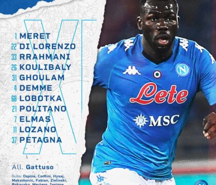 Napoli-Empoli, formazioni: Koulibaly e Rrahmani titolari