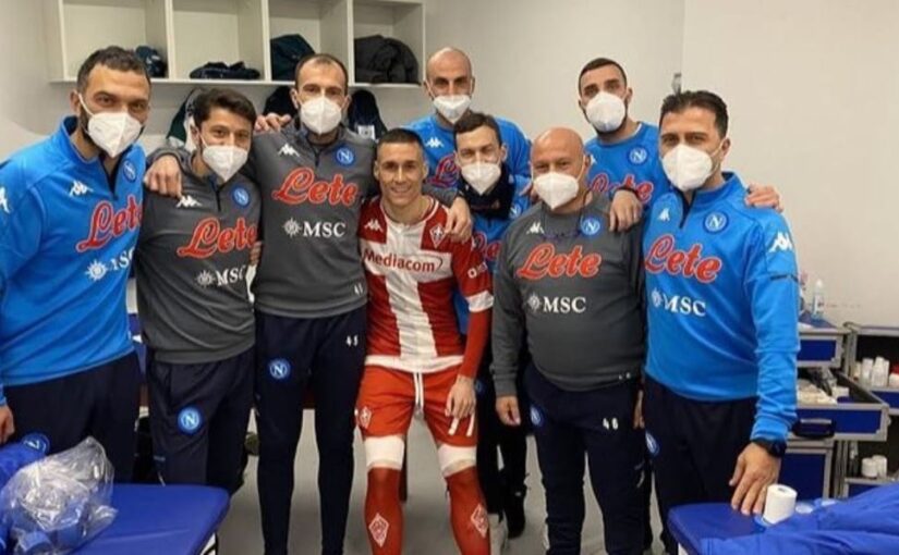 Napoli-Fiorentina, Callejon posa con lo staff azzurro e sui social i tifosi…