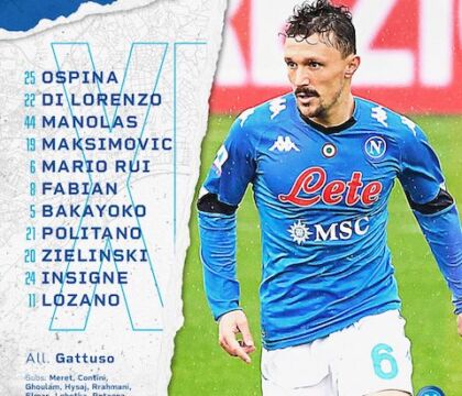 Napoli-Spezia, formazioni ufficiali: Lozano centravanti