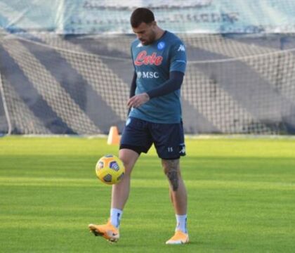 Napoli, per Petagna parte dell’allenamento personalizzato
