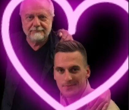 Milik e il San Valentino: posta su Instagram una foto con De Laurentiis in un cuore