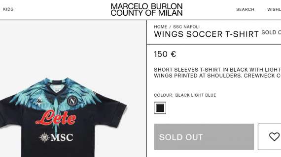 FOTO – A ruba le nuove maglie: sul sito del Napoli e di Marcelo Burlon sono già finite!
