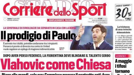 PRIMA PAGINA – CdS: “Vlahovic come Chiesa. Draghi riapre piscine e calcetto”