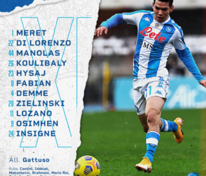 Napoli-Cagliari, formazioni / Gattuso schiera Lozano e Osimhen titolari