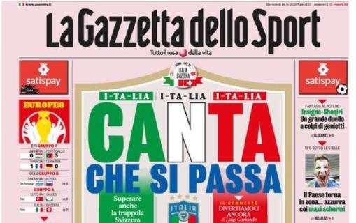 PRIMA PAGINA – Gazzetta sull’Italia: “Canta che si passa”