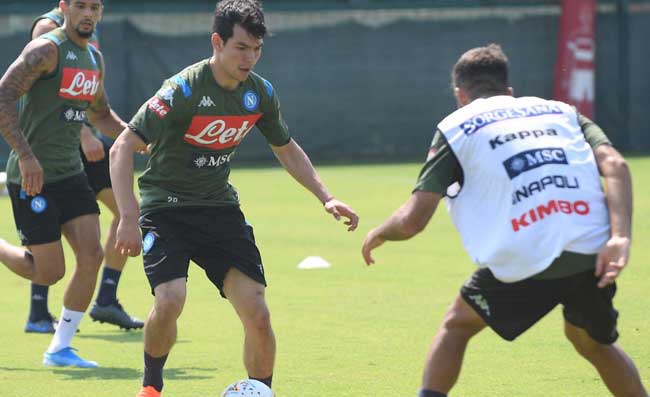 Napoli, seduta pomeridiana. Lozano e Mertens subito al lavoro (FOTO)