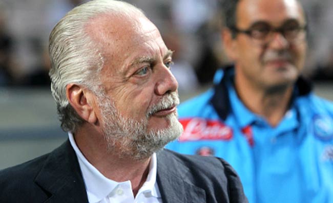 Koulibaly gol, l’esultanza di De Laurentiis in tribuna (FOTO)