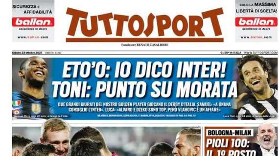 PRIMA PAGINA – Tuttosport: “Toro forza 3. Milan, obiettivo sorpasso”