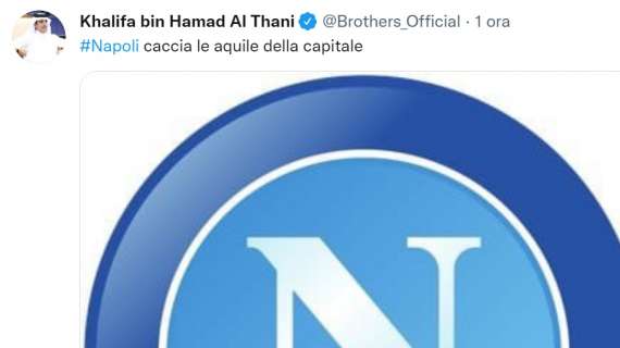 FOTO – “Il Napoli caccia le aquile della capitale!”, lo sceicco Al Thani fanno di nuovo impazzire i tifosi sui social