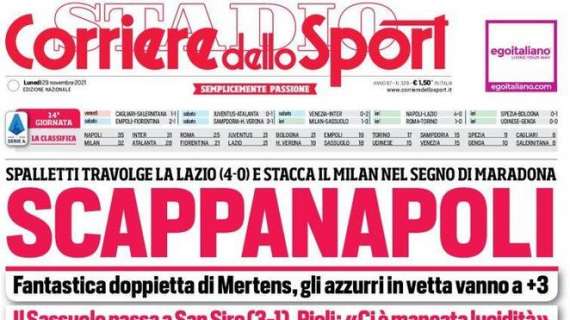 PRIMA PAGINA – Corriere dello Sport: “ScappaNapoli”