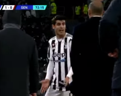 Juve-Genoa, lite tra Allegri e Morata per la sostituzione: «Zitto, fai solo casino» (VIDEO)