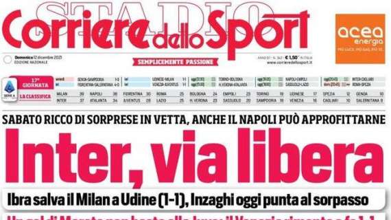PRIMA PAGINA – Corriere dello Sport: “Inter, via libera”