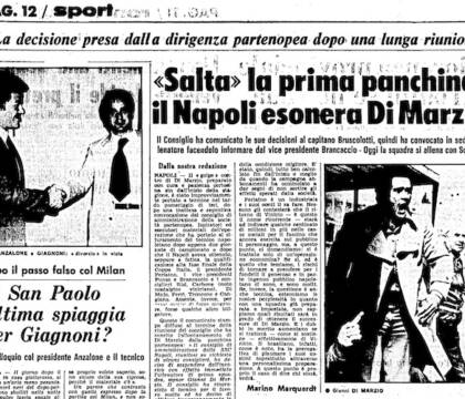 L’Unità e l’esonero di Di Marzio alla 2a giornata: «Ferlaino vuole il nome per gli abbonamenti, torna Vinicio»