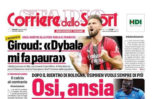 PRIMA PAGINA – Cds Campania: “Osi, ansia Scudetto”