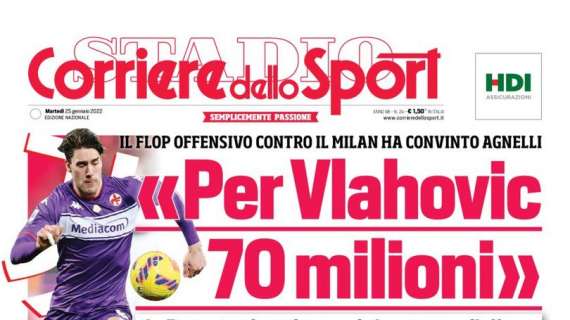 PRIMA PAGINA – Corriere dello sport apre con la Juve: “Per Vlahovic 70 milioni”